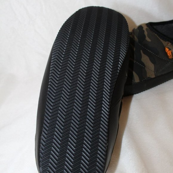 NIB POLO RALPH LAUREN MEN'S CAMOUFLAGE PUFFER‎ SLIPPERS GREEN - Picture 6 of 7